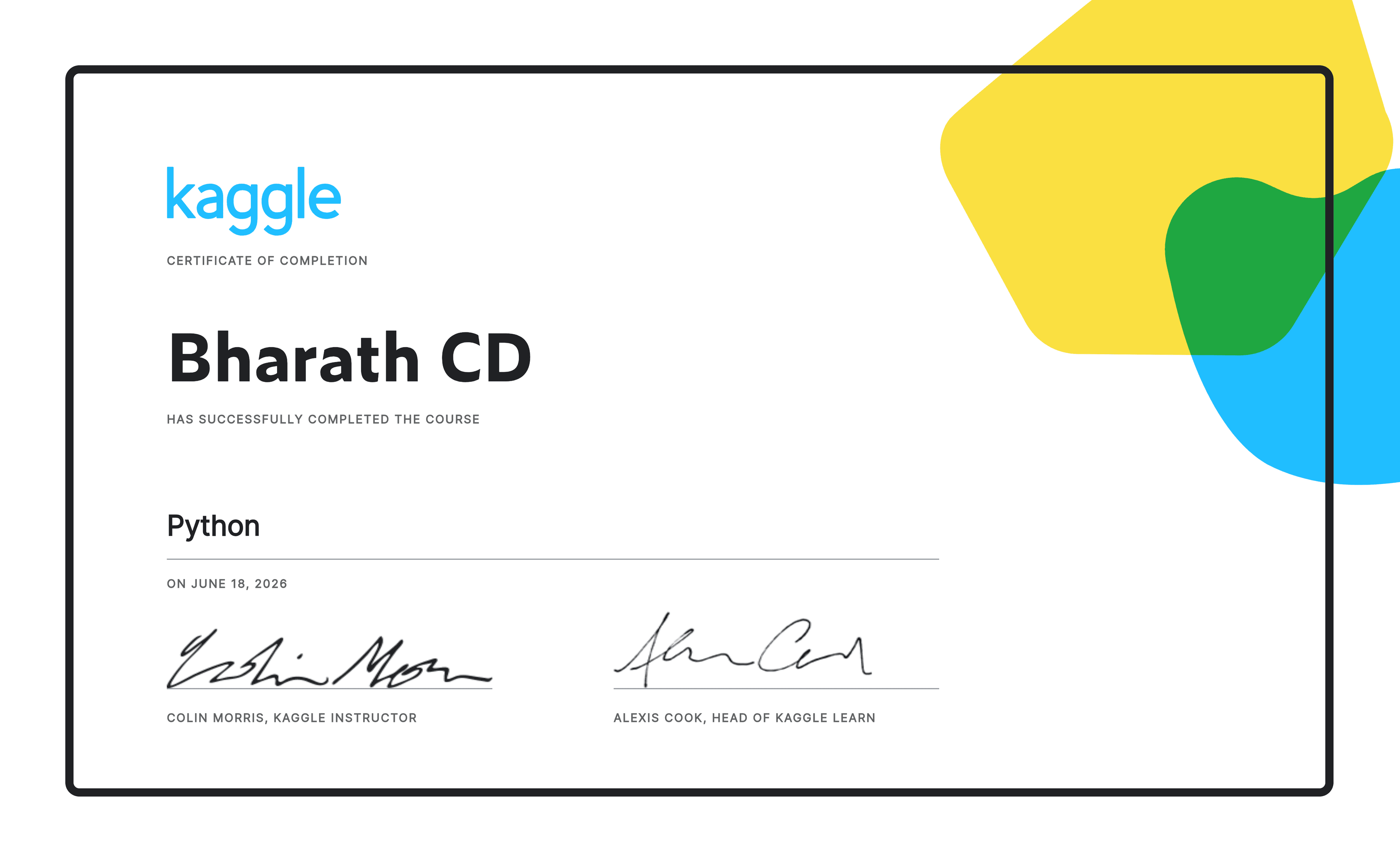 Kaggle Python Certification