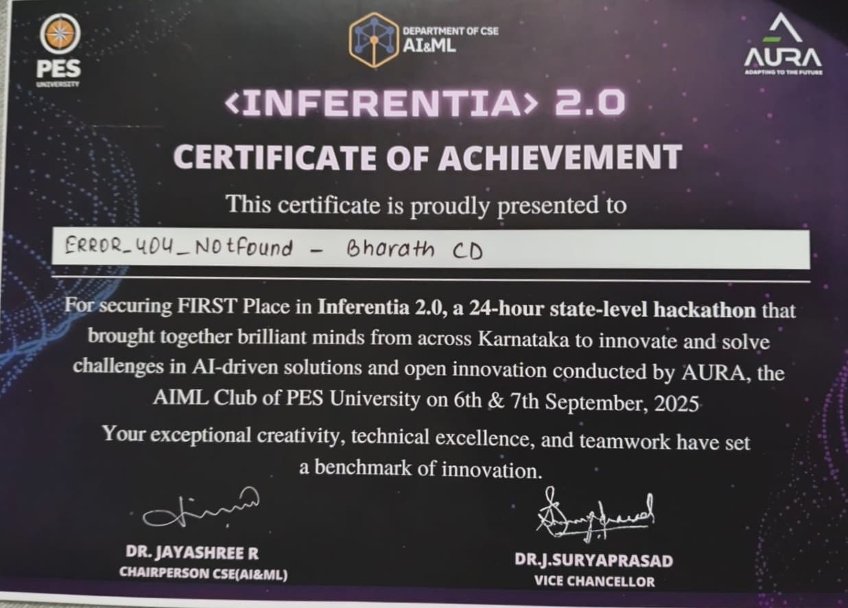 Inferentia 2.0 Hackathon Winner